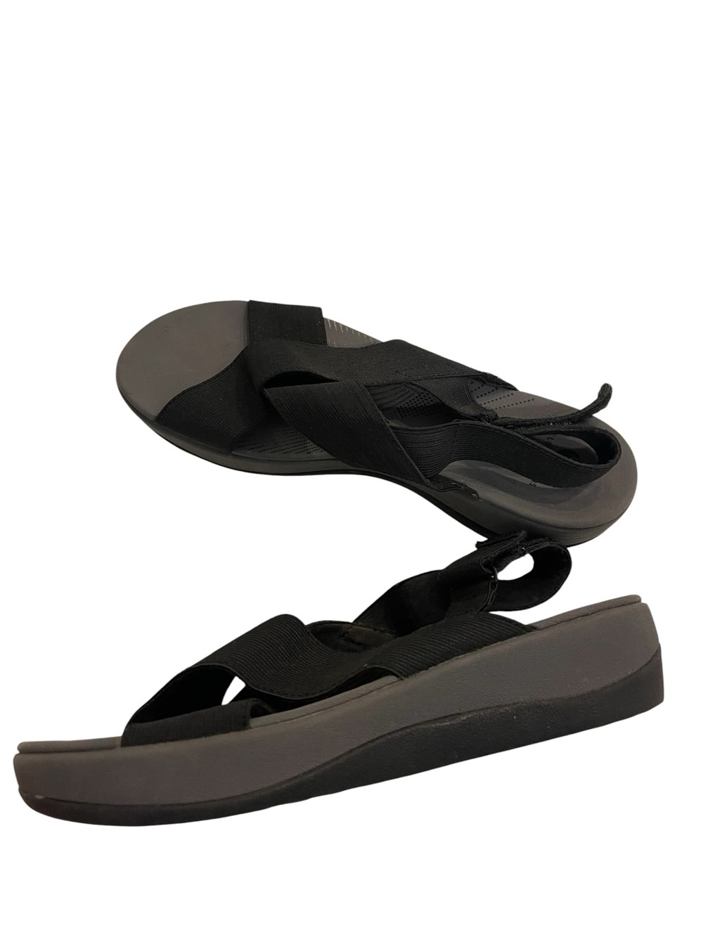 Clarks Arla Kaydin Black Crisscross Elastic Sandals for Women Shoes - Picture 4 of 6